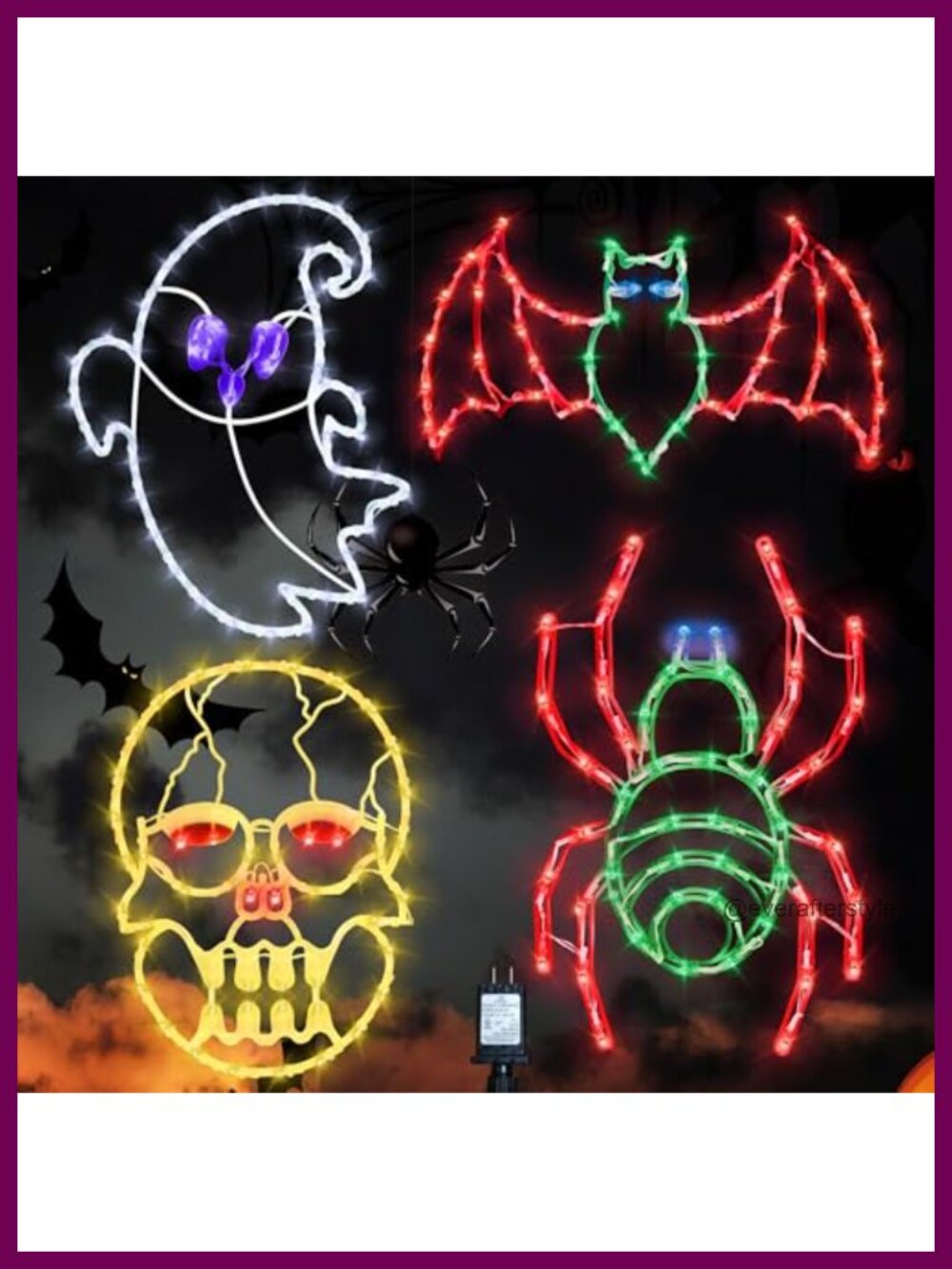 16" Halloween Window Silhouette Lights 4 Pack Decorative String Lights